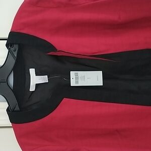 Chico's Color Block Sultry Red Duster Coat Jacket Sz Chico's 1 (US Small) NWT